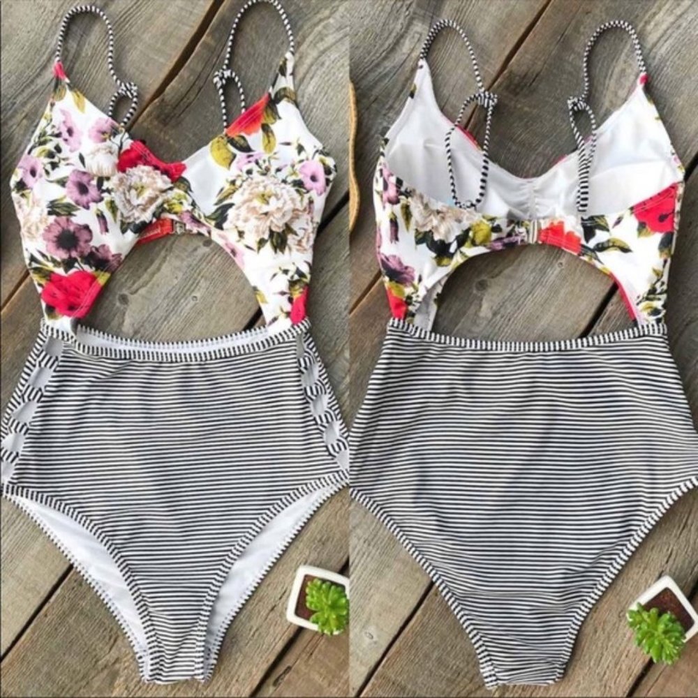 CUPSHE Think About You One Piece Swimsuit Floral